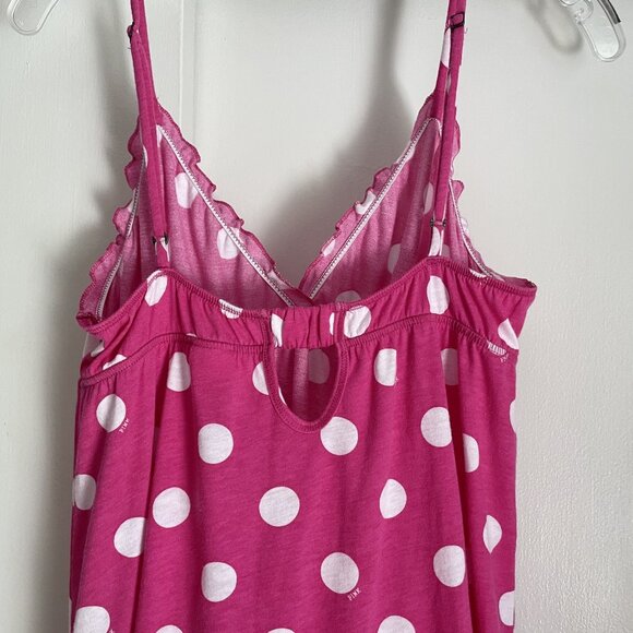 I Only Sleep In PINK Victoria's Secret Retro Polka Dot Babydoll Nightgown Size L - Picture 10 of 15